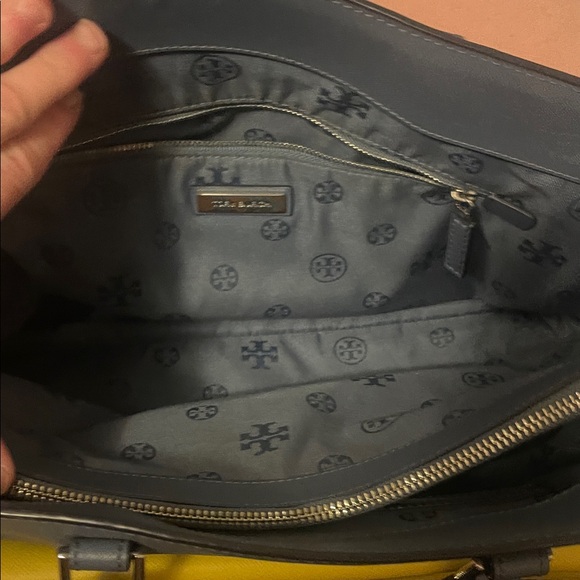 Tory Burch Navy and Yellow Leather Tote - Picture 16 of 17